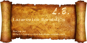 Lazarovics Barabás névjegykártya